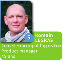 5  -Romain Legras - conseiller municipal d'opposition, Product manager, 49 ans